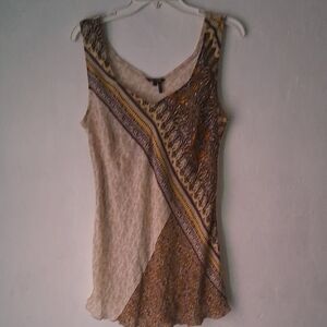 NIC+ZOE Tan Asymmetrical Tank Top